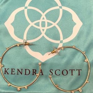 Kendra Scott gold tone hoops with crystals